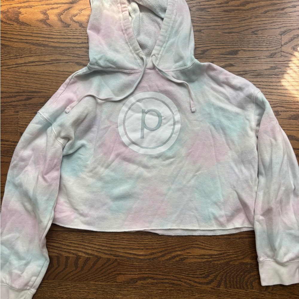 Pure Barre “cotton candy” Tie-Dye Cropped Hoodie